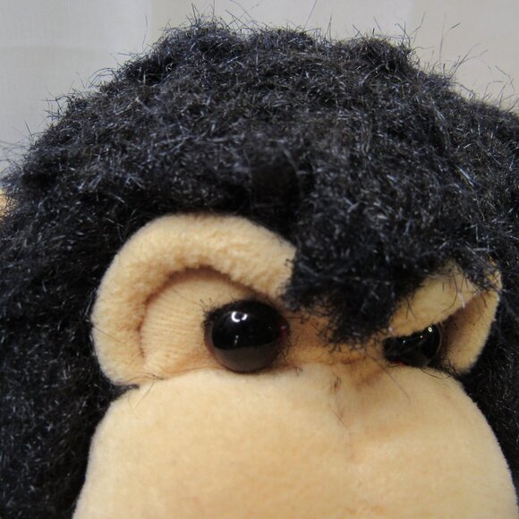Black Chimpanzee Monkey Fluffy Plush Stuffed Animal Toy Ape 1994 Vintage - Picture 3 of 12